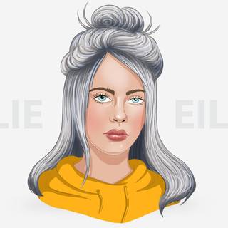 Billie Eilish cartoon wallpaper