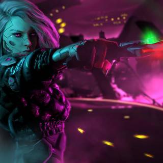 Robot and girl wallpaper