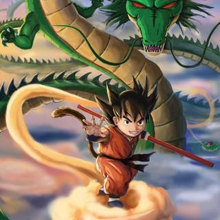 Shenron and Goku wallpaper