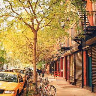 Autumn village wallpaper