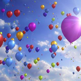 Colorful balloons in the sky wallpaper