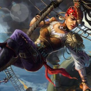 Pirate girl art wallpaper