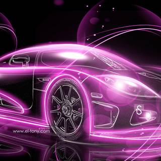 Vintage purple cars wallpaper