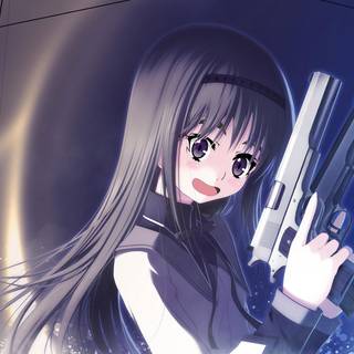 Happy anime girl wallpaper