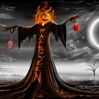 Halloween pumpkin heads wallpaper