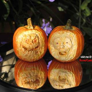 Halloween pumpkin heads wallpaper