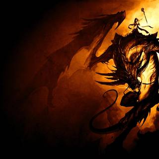 Dragon orange wallpaper