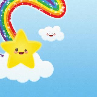 Kawaii pastel rainbow wallpaper