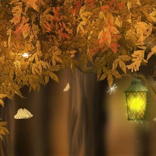 Autumn lantern wallpaper