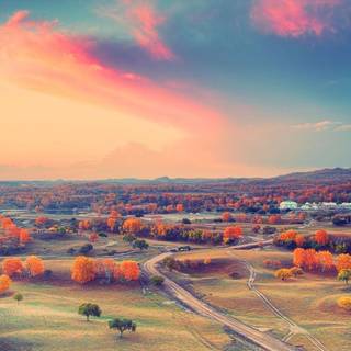 Autumn in countryside wallpaper