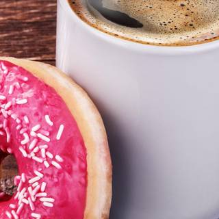 Coffee with a donut wallpaper