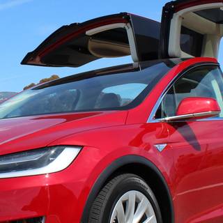 Tesla Model 3 Electric Car Red wallpaper