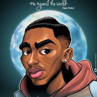 2Pac cartoon wallpaper