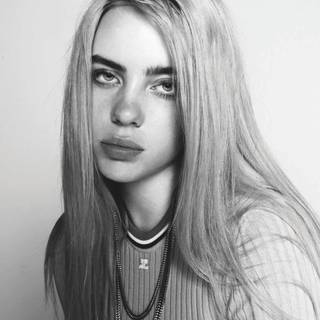 Billie Eilish black and white wallpaper