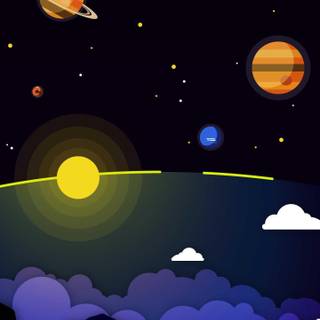 Minimal Solar System wallpaper