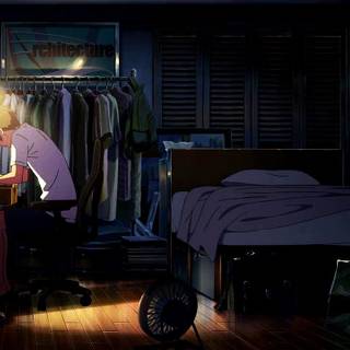 Aesthetic anime bedroom wallpaper