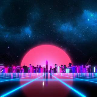 Retrowave night wallpaper