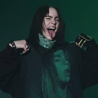 Billie Eilish green landscape wallpaper