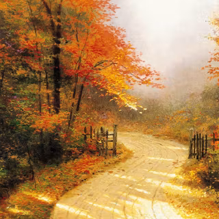 Cottage in autumn wallpaper