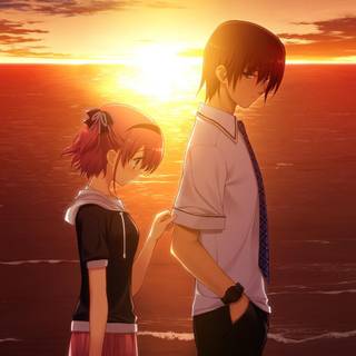 Minimalist couple anime wallpaper