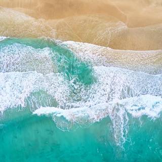 4k drone view beach wallpaper