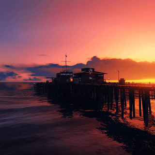 Pier dock at sunset wallpaper