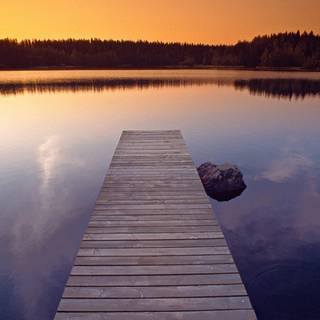 Pier dock at sunset wallpaper