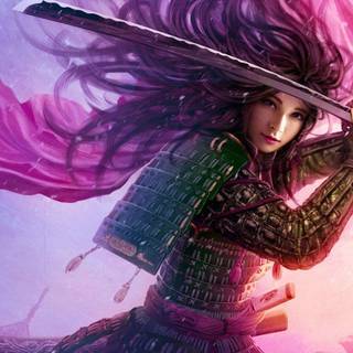 Fantasy japanese girl art wallpaper