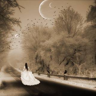 Sad lonely lady woman wallpaper