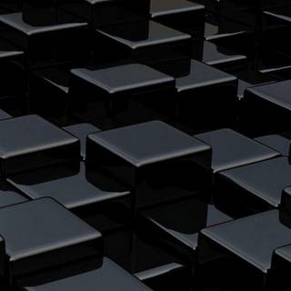 3D black cubes iPhone wallpaper