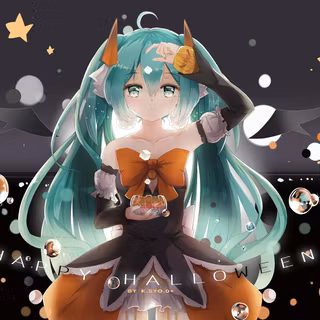 Cute Halloween anime girl wallpaper