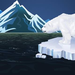 Minimalist polar bear wallpaper