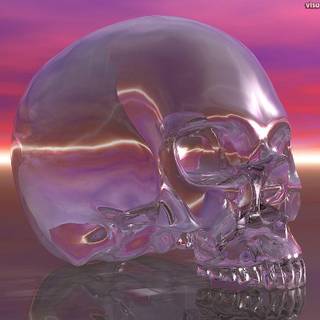 Iridescent skull and bones wallpaper