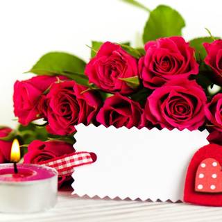 Heart flowers bouquet wallpaper