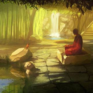 Anime meditation wallpaper