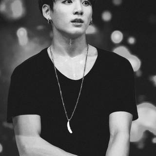 Jungkook black and white wallpaper