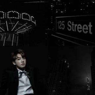 Jungkook black and white wallpaper