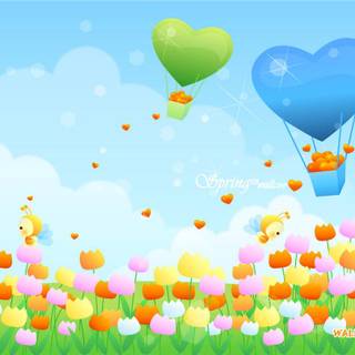 Spring children wallpaper