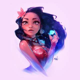 Little Mermaid and Moana wallpaper