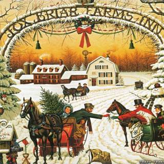 Vintage Christmas aesthetic wallpaper