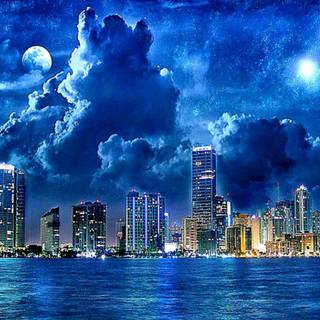 Anime city desktop wallpaper