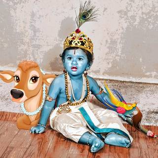 Little Krishna desktop wallpaper