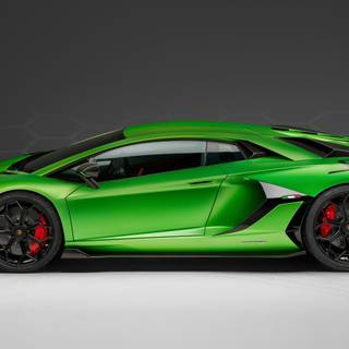 Green Lamborghini Aventador Super Veloce Supercar wallpaper