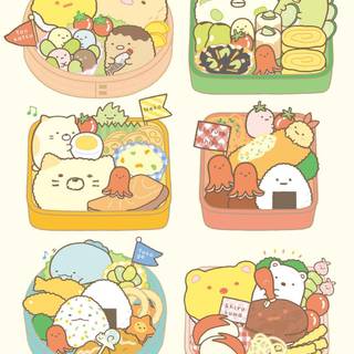 Kawaii food animals wallpaper