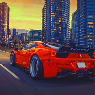 Red Ferrari sports car wallpaper