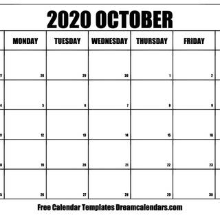 October 2020 calendar wallpaper