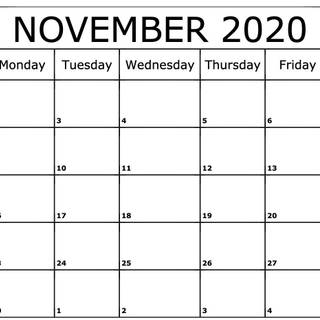 November 2020 calendar wallpaper