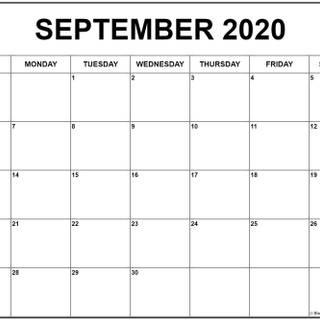 September 2020 calendar wallpaper