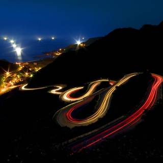 Car light trails wallpaper