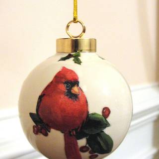 Cardinals bauble wallpaper